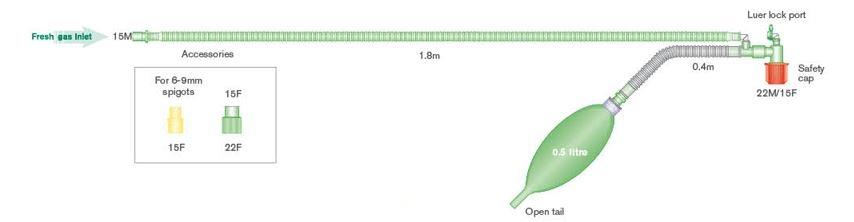 Circuito Respiratorio Mapleson F Pediatrico con Raccordo a T