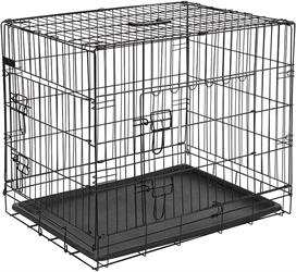 Gabbia per cani pieghevole,2 porte, 76 x 54 x 64 cm,colore: Nero